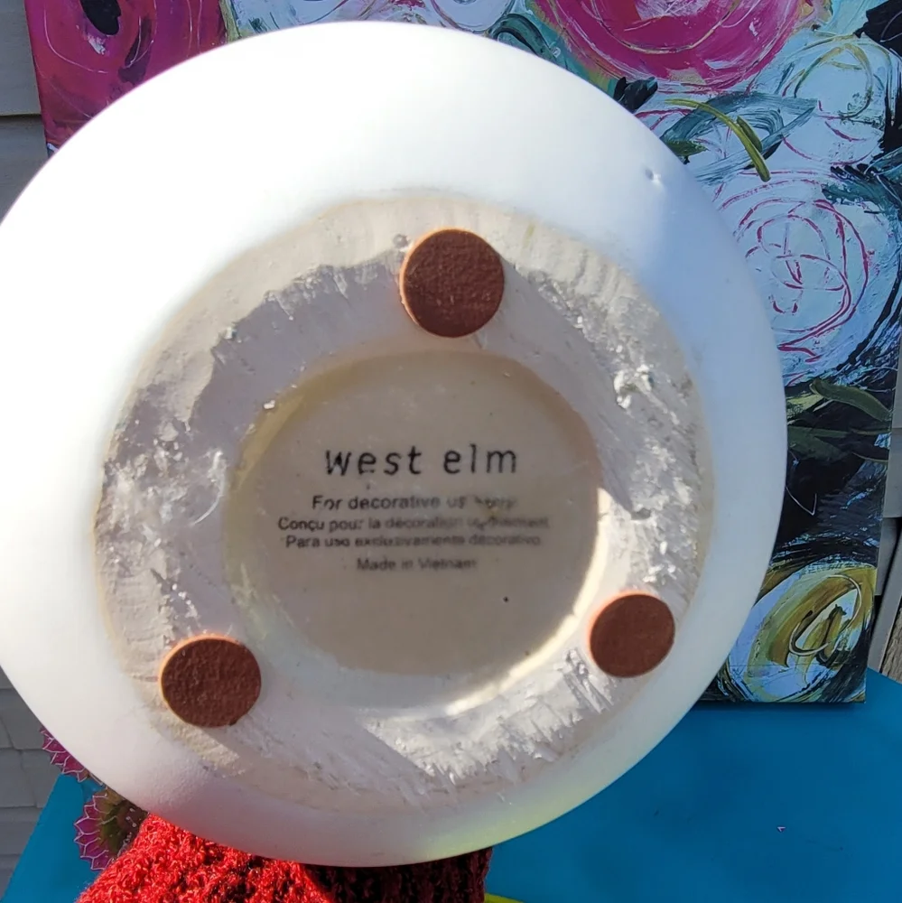 Handmade West Elm Stoneware Pottery Vase